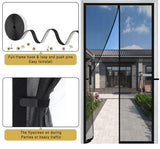 Hands-Free Retractable Magic Mesh Screen Door ( 40X75 inch) – Magnetic Closure, Easy Install, Keeps Bugs Out