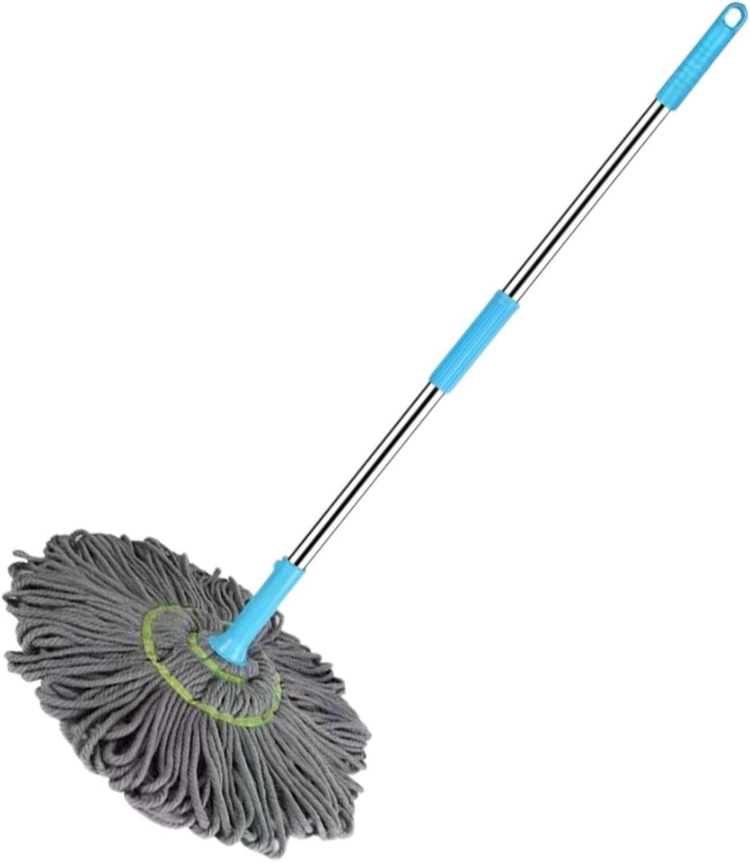 Extendable 90CM Twist Mop – 2-in-1 Rotatable Adjustable Floor Mop with Fine Fiber Fabric | 360° Self-Twisting Mop