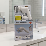 Electric Cleaning Brush With Multiple Attachments For Efficient Home Cleaning – 360° Rotating Scrubber With Sponge, Brush, And Steel Wool Heads