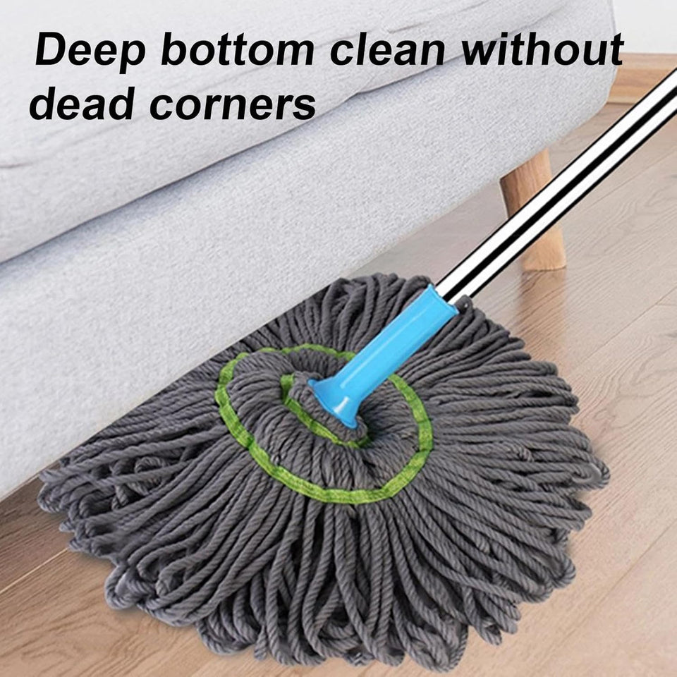 Extendable 90CM Twist Mop – 2-in-1 Rotatable Adjustable Floor Mop with Fine Fiber Fabric | 360° Self-Twisting Mop