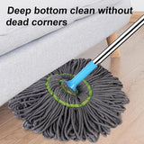 Extendable 90CM Twist Mop – 2-in-1 Rotatable Adjustable Floor Mop with Fine Fiber Fabric | 360° Self-Twisting Mop