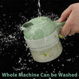 Rechargeable 4 In 1 Electric Vegetable Cutter With Multi-Function Slicer, Chopper, Grinder And Peeler (Random Color)