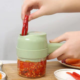 Rechargeable 4 In 1 Electric Vegetable Cutter With Multi-Function Slicer, Chopper, Grinder And Peeler (Random Color)