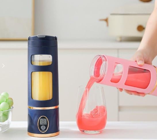 Hp-870 Freshly Squeezed Portable Juice Cup With Led Display Rechargeable Blender For Smoothies And Fruit Juices Anytime (Random Color)